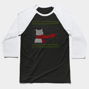 Knitted Snowcat (white) Baseball T-Shirt